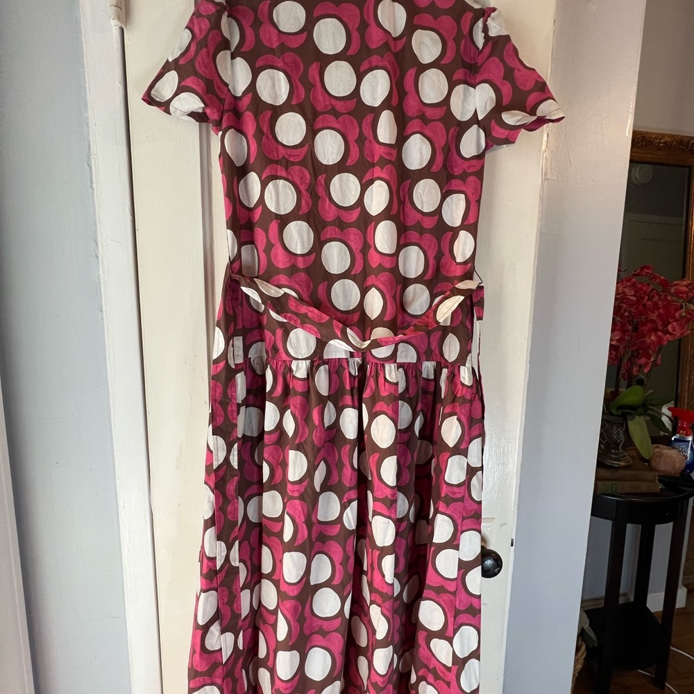 J. McLaughlin Pink Polka Dot Maxi Shirt Dress - Picture 10 of 16